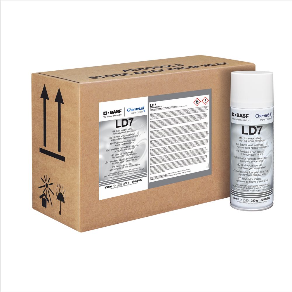 LD7 Developer in a white bottle with grey and black lettering.